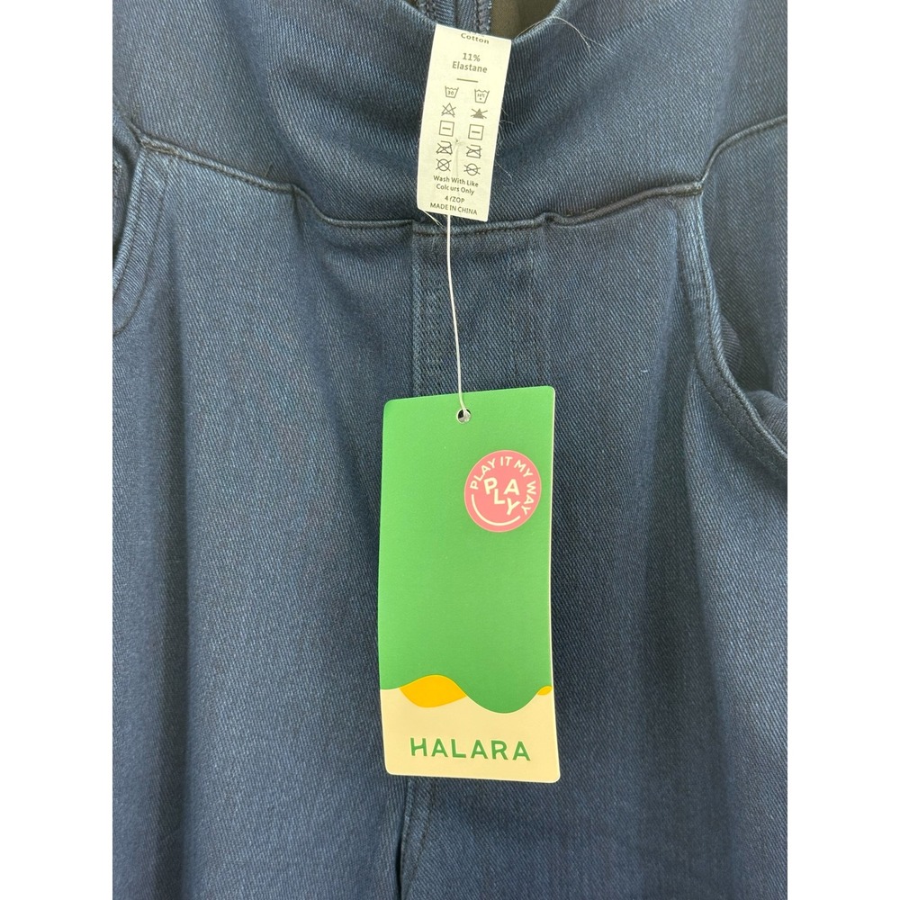 Halara Flex High Waisted Wide Leg Loose Jeans Denim Navy Blue Medium NWT - Picture 8 of 10